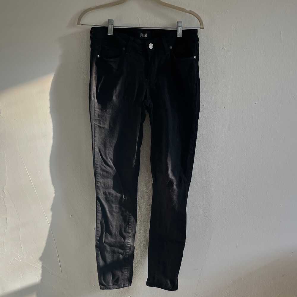 PAIGE Jet Black Skinny Jeans for Women